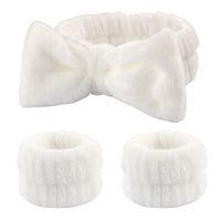 Wash Face Headbands For Women Coral Fleece Hair Bands Cuff Waterproof Bands Absorbent Wristbands Head Band Hair Accessories Set
