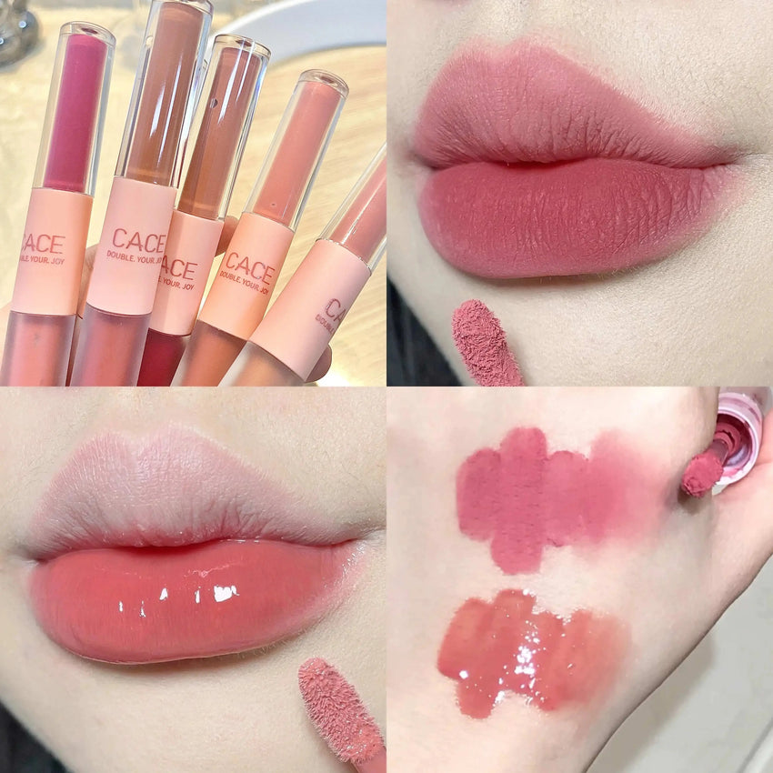 CACE Sexy Red Liquid Lipstick Moisturizing Lip Glaze Tint Long Lasting Matte Lip Mud Waterproof Velvet Lipstick Lips Cosmetics