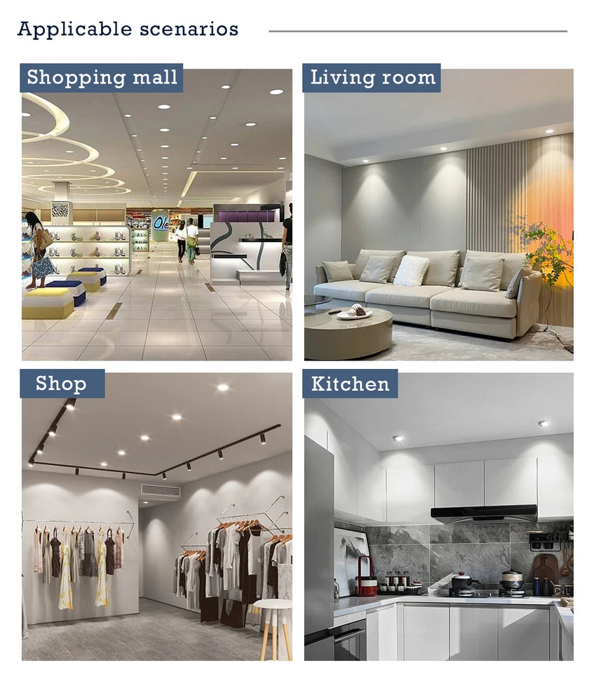 10pcs/lot LED Downlight 12V 24V 110V 220V Spot Light 5W 9W 12W 15W 18W Recessed In Led Ceiling Downlight Cold Warm White Lamp