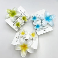 3Pcs/Set Sweet Flower Colroful Gradient Hair Claws Ponytail Cip Clamp Barrettes Hairpins For Women Girl Beach Hair Accessories