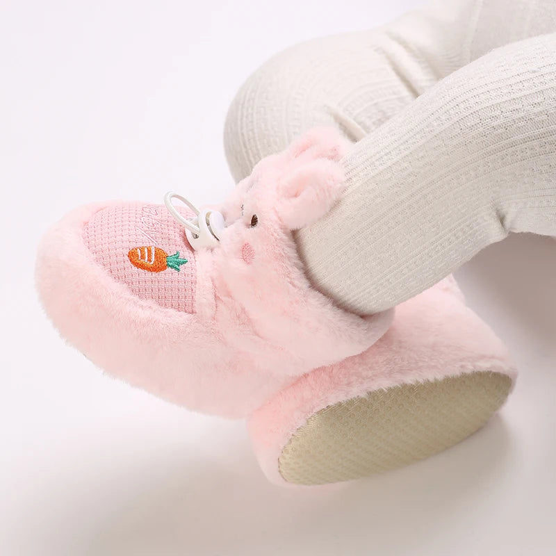 Winter New Cute Cartoon Baby Booties Boy Girl Boots Cotton Soft-Sole Non-Slip Warm Toddler First Walkers Infant Crib Shoes