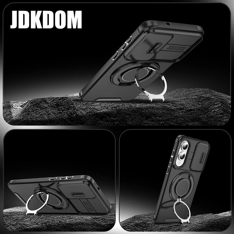 JDKDOM Push Window Case For Samsung S26 S25 Edge S24 S23 FE Plus Note 20 Ultra A57 A17 A07 A56 A36 A26 A16 A06 Bracket Cover