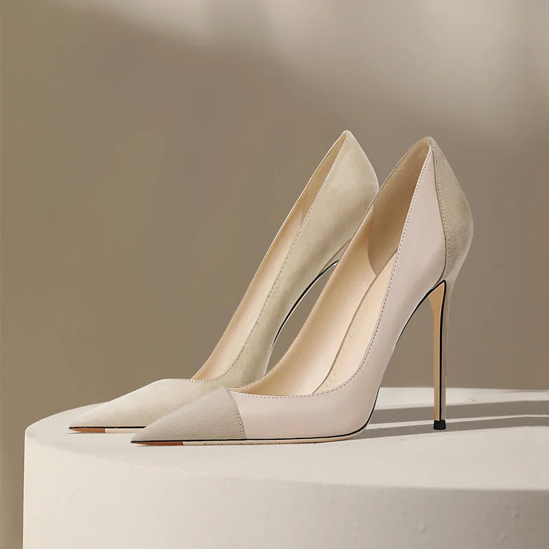 Nude High Heels Women's 2026 New Celebrity Niche Color Matching French Pointed Single Shoes Women's Stiletto