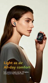 HTC NE48 TWS Wireless Earbuds AI Translation 2K HD Touchscreen Bluetooth 6.0 IPX5 ENC Noise Cancelling Sports Headphone