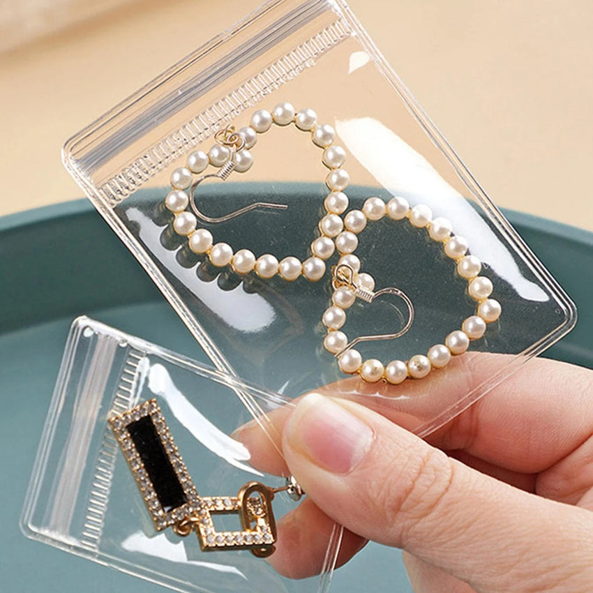 50/100/200pcs-Clear Earring Bags Waterproof Bags Thickened Reusable Storage Pouch for Jewelry Rings Necklace Bracelet