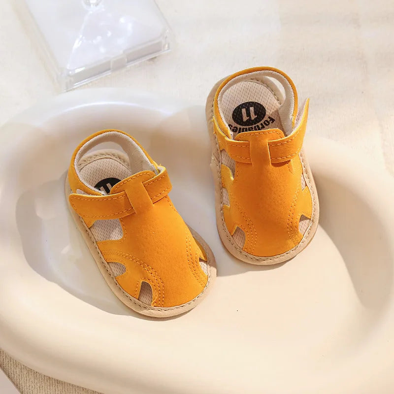 Breathable Summer Newborn Baby Girls Sandals Shoes Toddlers Simple Style Solid Color Soft Sole Shoes Outdoor Indoor Prewalker