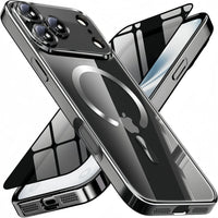 Luxury Electroplated Cover Bumper With Magnetic  Case For iPhone 17 Pro Max、17，With Privacy Screen Protector Full Camera Cover