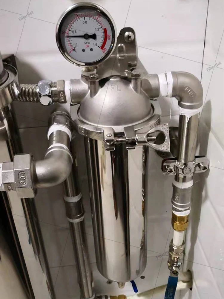 5inch Prefilter 304 Stainless steel hot water filter housing DN15 DN20 DN25 for high temperature high flow water filter housing