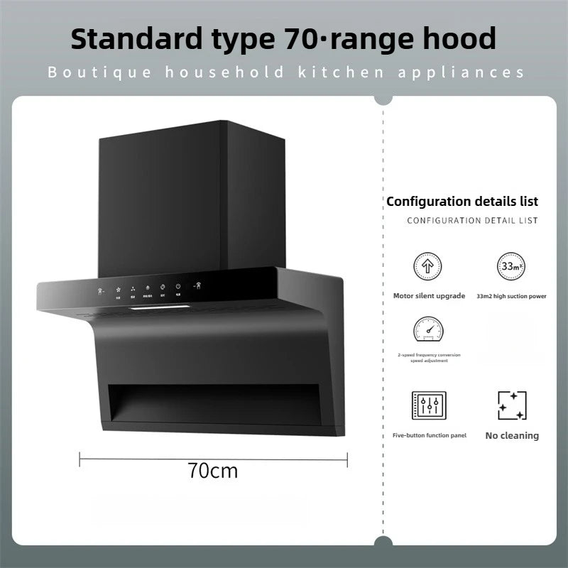 Household Range Hood for Kitchen Large Suction Range Hood Top Side Double Suction Exhaust Fan Small Kitchen Smoke Extractor