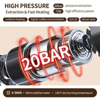 Portable Wireless Electric Espresso Coffee Machine For Travel &Car &Home Camping Coffee Maker 3-in-1 Capsule Powder Coffee Maker