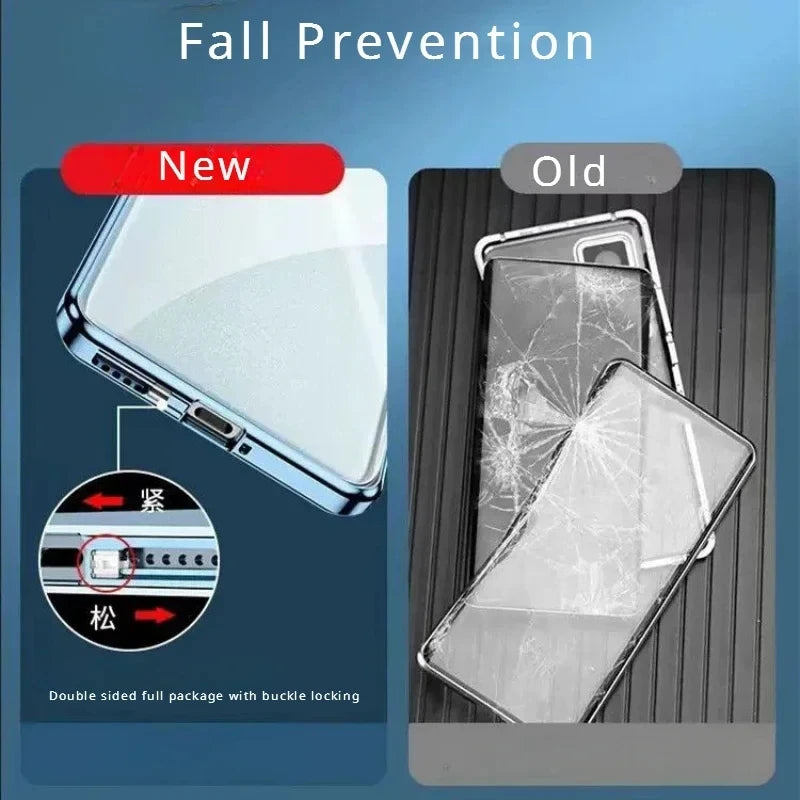 Metal Phone Case Double sided Temper Glass For Redmi Note 14 13 12 Pro Plus 5G Lens Protect Anti Peeping Spy Privacy Cover Cases
