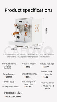 CAFOVO E130 E61 Dual Boiler Commercial Espresso Machine with Flow Control PID Espresso Maker OPV Adjustable Extraction Pressure