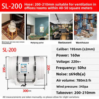 Exhaust Fan Home Mute Inline Duct Fan Bathroom Exhaust Fan Ventilation Equipment Kitchen Bathroom Wall Mounted Air Purifying Ve