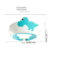 Baby Soft Rubber Waterproof Shampoo Cap Children Shampoo Artifact Baby Shampoo Cap Adjustable Ear Protectors Dinosaur Pattern