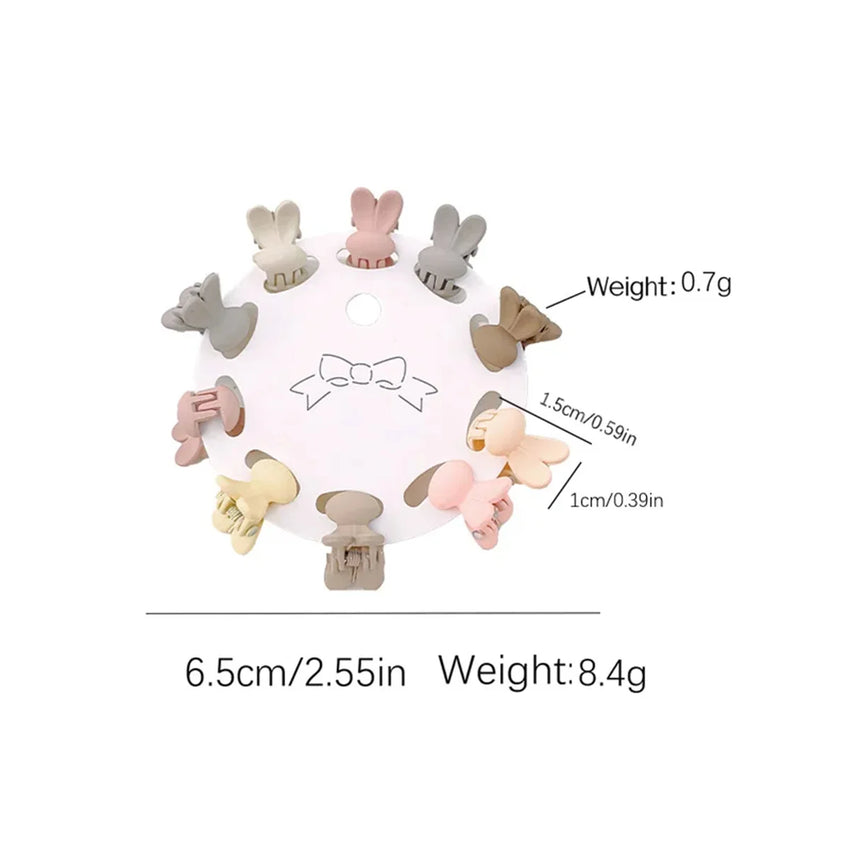 10Pcs/Set Mini Cute Oatmeal Color Clip Hyuna Style Solid Color Hair Clip Children's Bangs Broken Hair Clip Hair Accessories