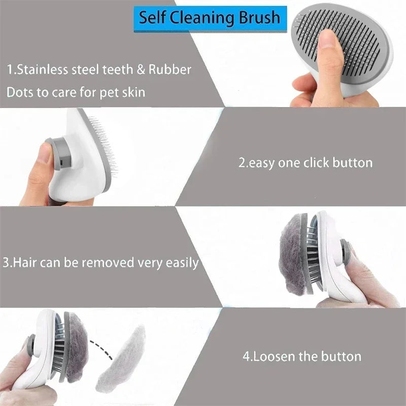 Stainless Steel Pet Hair Remover Brush for Dogs Cats Professional Deshedding Grooming Tool Home Pet Supplies Cat Dog Accessories