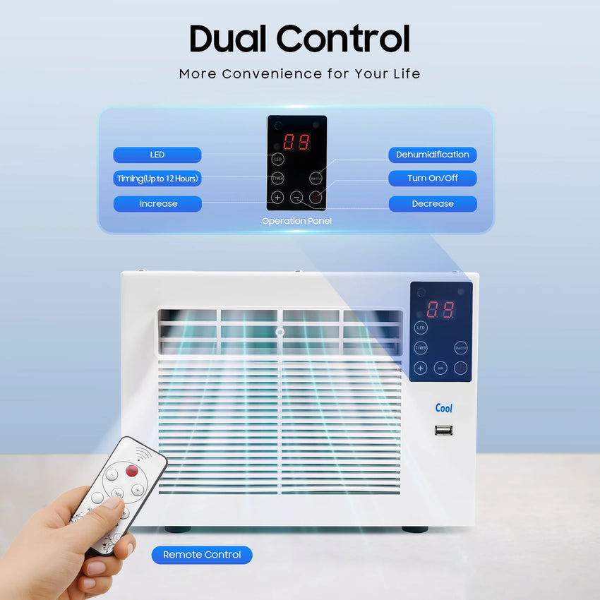 Semiconductor Refrigerator 280W 41.5*28.3*20.5cm White 40-50dB Small Window Air Conditioner for Bedroom Living Room Home Office
