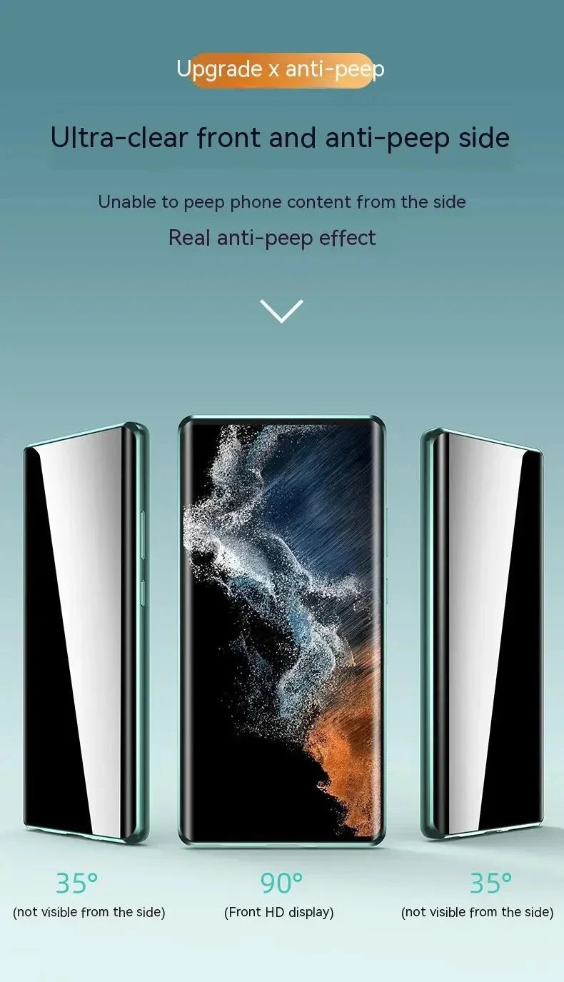 Anti Peeping Tempered Glass Metal Magnetic Privacy Phone Case For XiaoMi 17 Pro Max 15T 13T 14 Ultra Lens Protection Cover Cases
