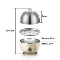 360W Electric Egg Boiler Breakfast Machine Multicooker Steamer Automatic Egg Cookers Home Egg Custard Steaming Cooker with Timer