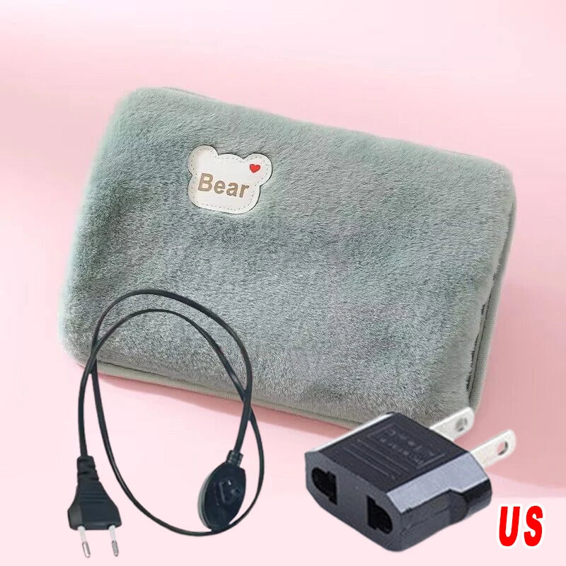 Electric Hot Water Bag Home Heater Soft Winter Hand Warmer Reusable Bottle EU Plug Rechargeable Pocket Warmer Home Office