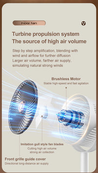 Wireless Fan Height Adjustable Outdoor Travel Camping Long Endurance USB Charging Portable Student Dormitory High Wind Power