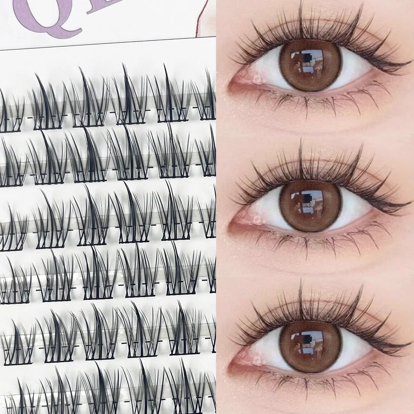 1/box 120 bundles Mink False Eyelash Natural Fishtail Lash 3D Russian Individual Eyelash Extension Cluster Makeup Tool Wholesale
