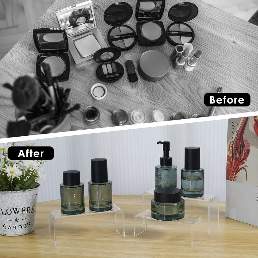 3/6/9/12Pc Clear Acrylic Display Stand Cosmetic Bag Jewelry Showcase Cup Holder for Home Shop statue Model Pottery Display Riser