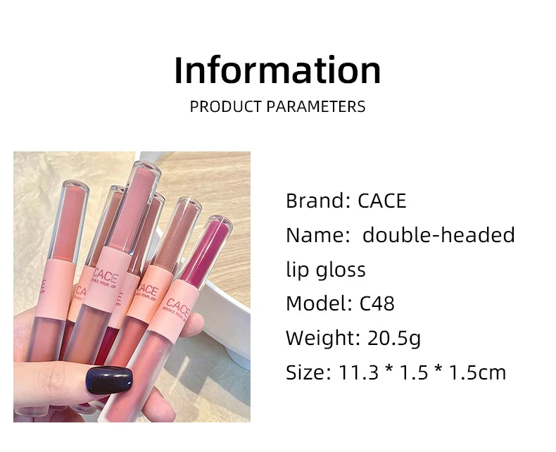 CACE Sexy Red Liquid Lipstick Moisturizing Lip Glaze Tint Long Lasting Matte Lip Mud Waterproof Velvet Lipstick Lips Cosmetics