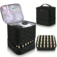 Cross-border explosion Double-layer storage Height cosmetic bag Large capacity portable toilet bag Cosmetic bag Nail polish stor