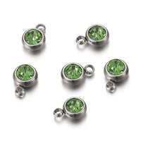 20pcs 6mm Stainless Steel Rhinestone Beads Gold Color Crystal Charms Pendants for Necklace Bracelet Jewelry Making Charm 2030