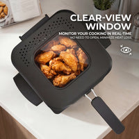 1.5L Electric Deep Fryer with Temp Control, Removable Lid With Odor Filter And Viewing Window, Immersion Frying Basket