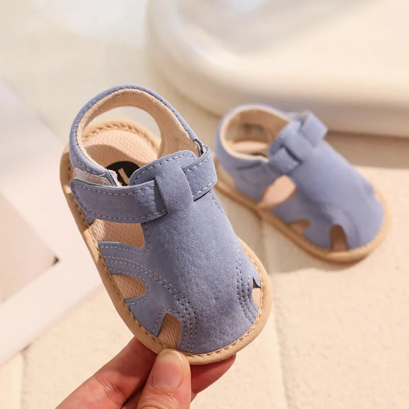 Breathable Summer Newborn Baby Girls Sandals Shoes Toddlers Simple Style Solid Color Soft Sole Shoes Outdoor Indoor Prewalker