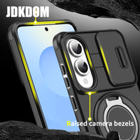 JDKDOM Push Window Case For Samsung S26 S25 Edge S24 S23 FE Plus Note 20 Ultra A57 A17 A07 A56 A36 A26 A16 A06 Bracket Cover
