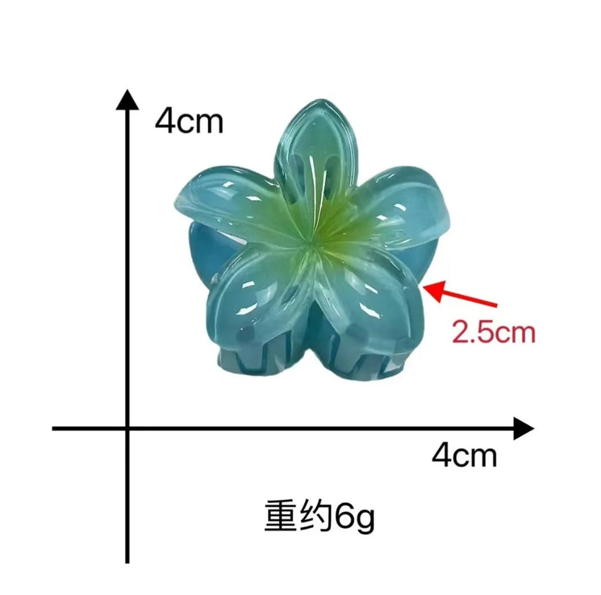 3Pcs/Set Sweet Flower Colroful Gradient Hair Claws Ponytail Cip Clamp Barrettes Hairpins For Women Girl Beach Hair Accessories