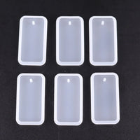 1/6/10pcs DIY Keychain Pendant Silicone Mold Set Crystal Epoxy Resin Mold Round Rectangle Pendants Jewelry Making Casting Mould