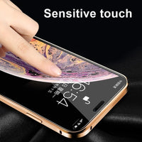 Magnetic Tempered Glass Privacy Metal Case For iphone 17 16 15 14 13 12 XR 11 ProMAX 16 E 360 Magnet Antispy Protective Cover