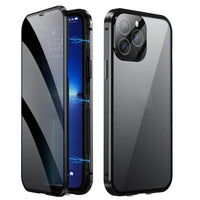 Metal Magnetic Anti Peeping Privacy Case For iPhone 17 16e 15 14 13 12Pro Max Magsafe Case 360 Protection Shockproof Phone Cover
