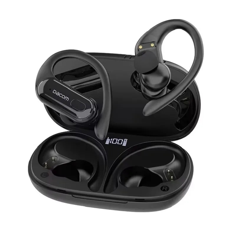 DACOM L19 Wireless Headphones Bluetooth 5.3 Earphones True with Mic Button Control Noise Reduction Earhooks Waterproof Headset