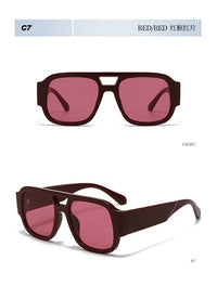 Fashion Double Bridges Square Sunglasses Women Candy Color Retro Wide Legs Men Sun Glasses Shades UV400