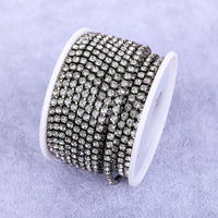 Crystal 10 Yard Rhinestones Trim Stone Cup Chain Gold Diamond Strass Decorative Applique Crystal Trimmings For Dresses