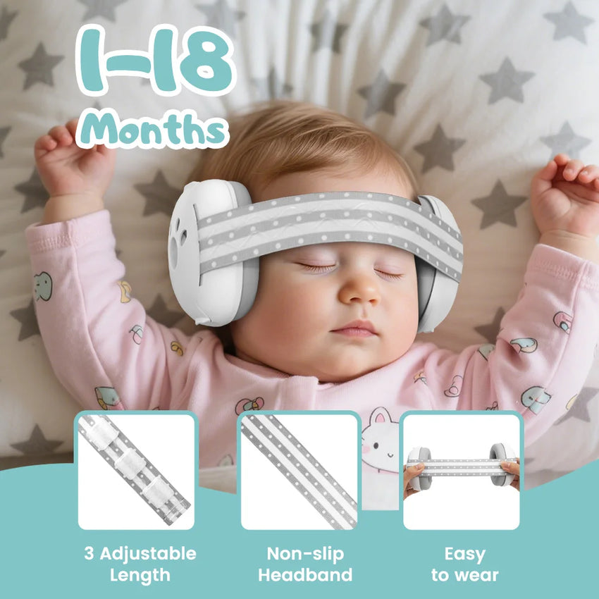 Baby Ear Protection Noise Cancelling Headphones for Babies, 2-in-1 Baby Ear Protection, Baby Travel Essentials for Outdoor