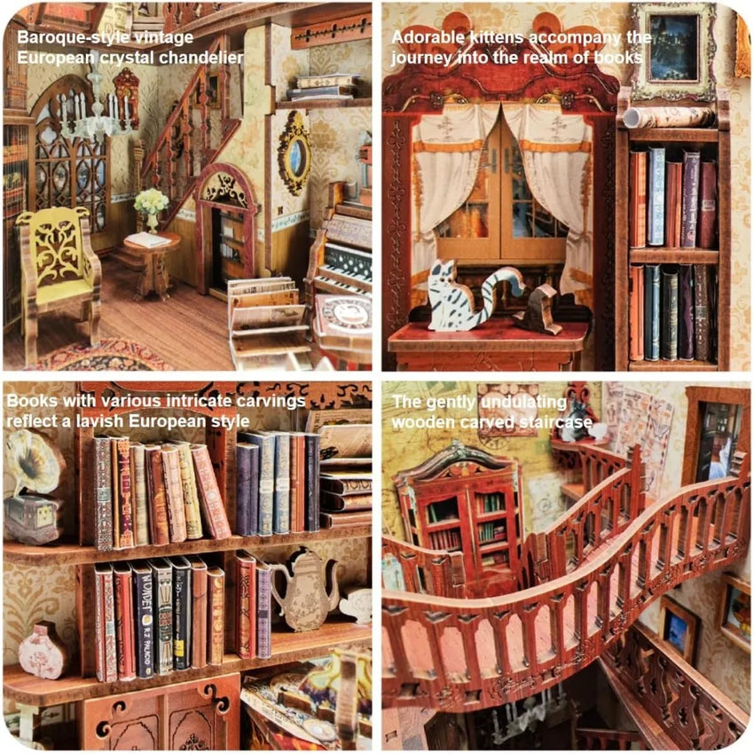 3D Decorative Book Nook with LED Miniature Diorama Inserts - DIY Crafts, Birthday Gifts, and Home Decor for Girls & Boys
