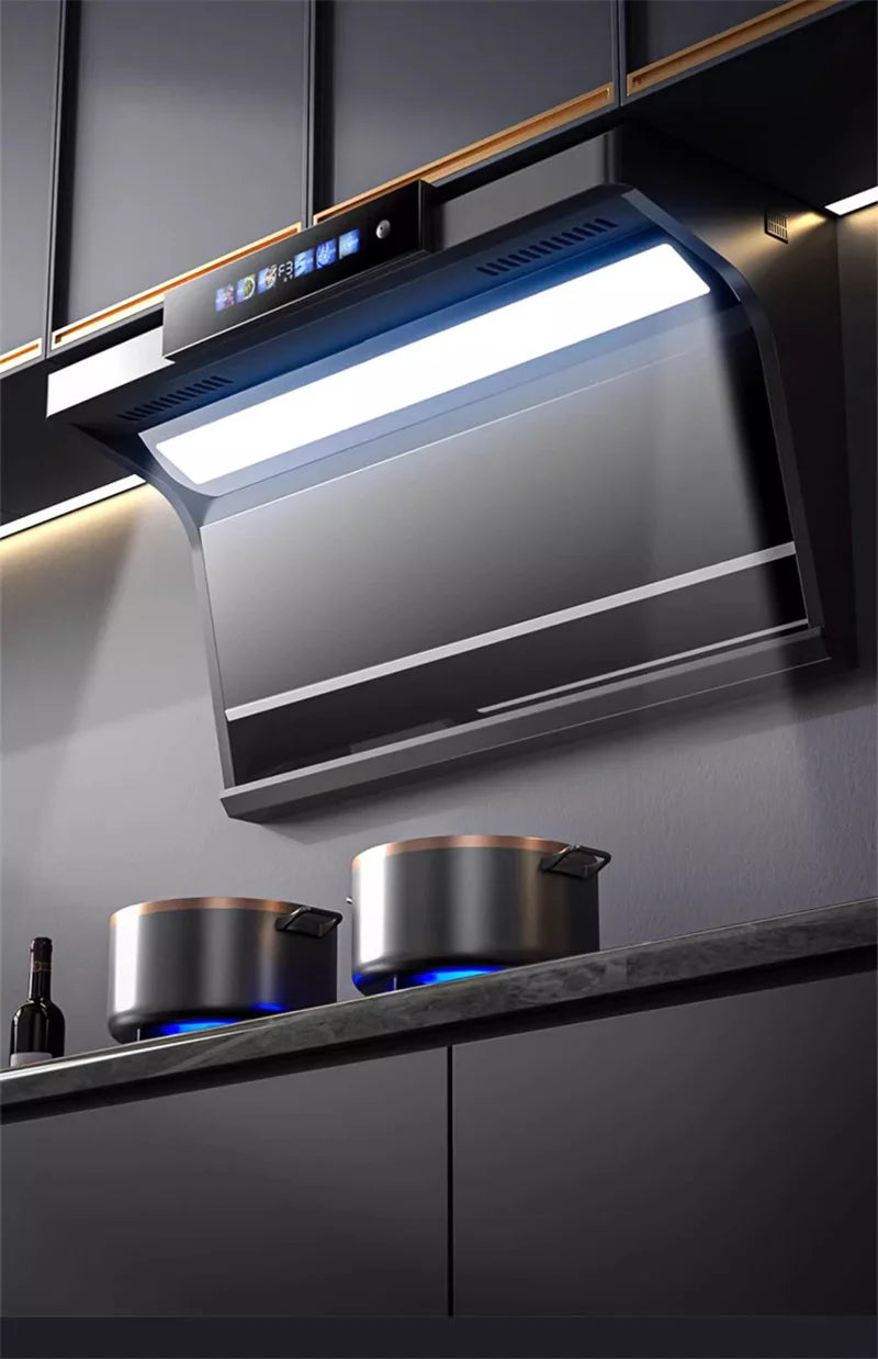 Household Range Hood for Kitchen Large Suction Range Hood Top Side Double Suction Exhaust Fan Small Kitchen Smoke Extractor