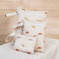 Elinfant 3PCS Portable Wet Dry Bag For Swimsuits,Waterproof Diaper Bags For Cloth Diapers,Washable Reusable Storage Bag