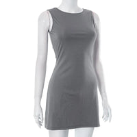 Woman Dress Sleeveless Knit Slim A-Line Female O-Neck Seveless Mini Dresses Sheath 2024 Summer Clothing Streetwear Y2K Qtraf2411