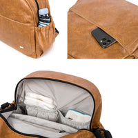 Soboba Large Capacity Solid Diaper Bag with Backpack Straps for Fashionable Mothers – Waterproof Nappy Changing Bag