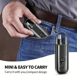 USB Rechargeable Nose & Ear Hair Trimmer for Men, Portable Mini Compact Design with Fast Charge, Electric Grooming Kit