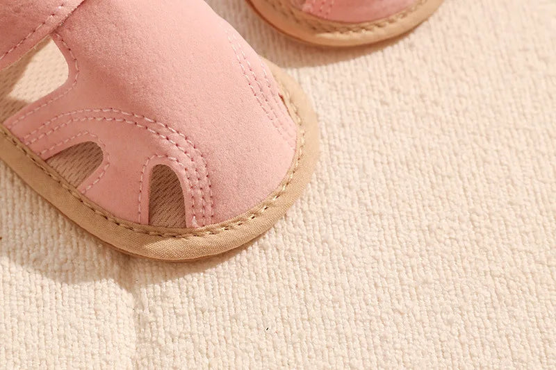 Breathable Summer Newborn Baby Girls Sandals Shoes Toddlers Simple Style Solid Color Soft Sole Shoes Outdoor Indoor Prewalker