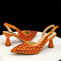 2026 New Elegant Green Pointed-Toe High Heels & Matching Bag Set with Diamond Design for Women's Party Wear - Italian Trend