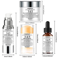 SUYARUN 4 in 1 Travel Skincare Kit - Face, Eye, Neck Cream & Serum Set, Moisturizing Christmas Gifts for Women, Premium Holiday.